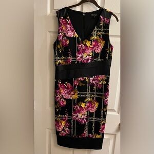 THALIA SODI~PINK/BLACK~ FLORAL DRESS~ LG